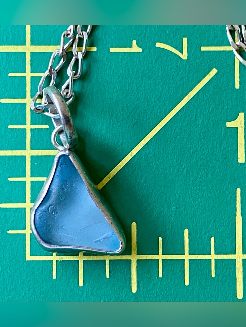 Handmade Sea Glass & Sterling Necklace, signed DvH 925 BALI (by Betty Belts) - Picture 9 of 10